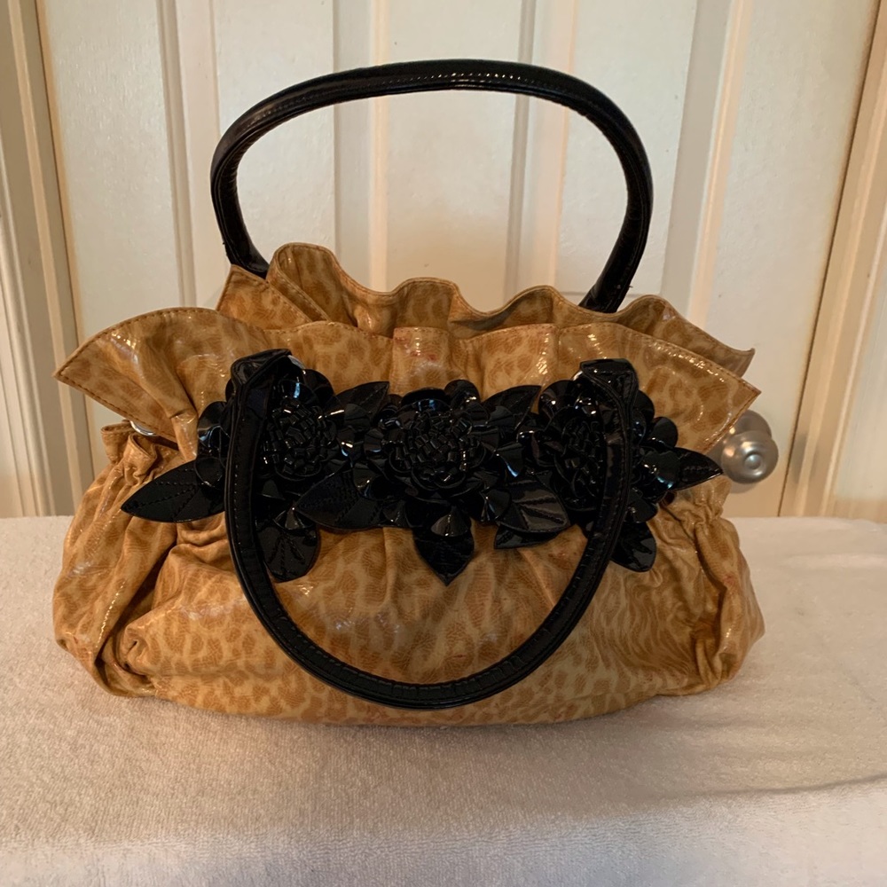 Gold & Black Patent Handbag